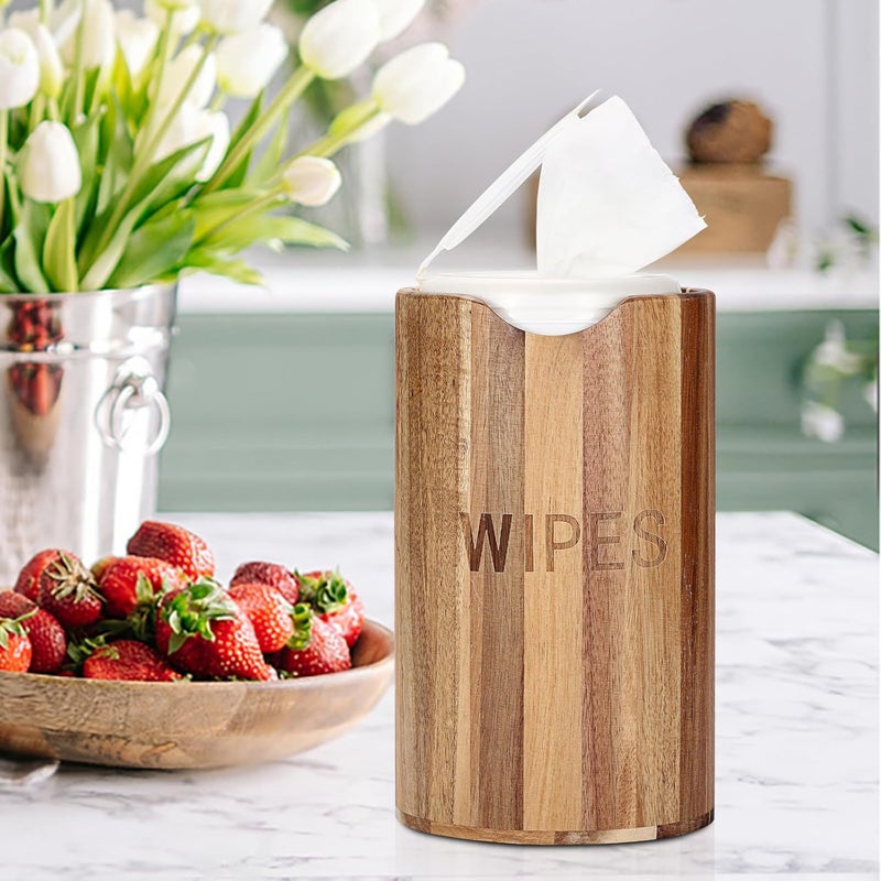 Kokone Wooden Wipes Dispenser Compatible for Clorox Lysol, Farmhouse Wipes Canister Holder Cleaning Wipe Dispenser Container, Decorative Wood Wipes Dispenser Keeper for Kitchen Bathroom Office - Image 4